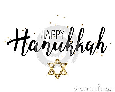 Vector illustration of Happy Hanukkah. Vector Illustration