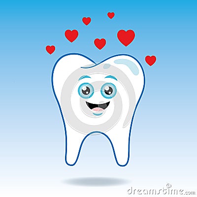Vector Illustration of happy healthy molar tooth Stock Photo