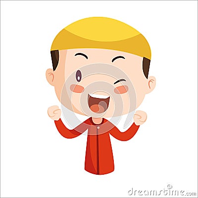 Vector - happy muslim kid Vector Illustration