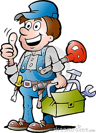 Vector illustration of an happy Plumber Vector Illustration