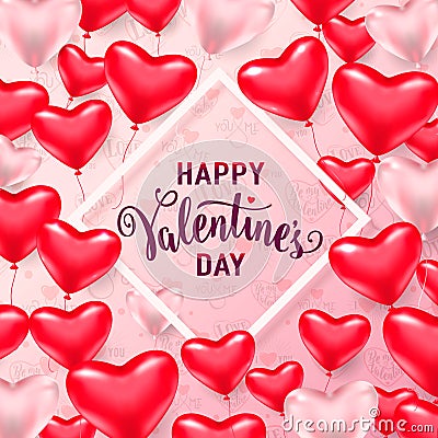 Vector illustration of happy valentines day card Vector Illustration