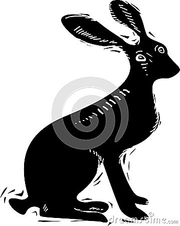 Vector illustration of hare Cartoon Illustration