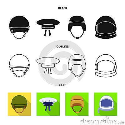 Vector design of headdress and clothing sign. Collection of headdress and armed vector icon for stock. Vector Illustration