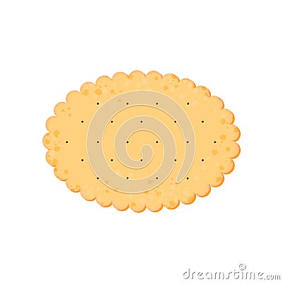 Health cracker. Isolated cookie: ellipse. Icon Vector Illustration