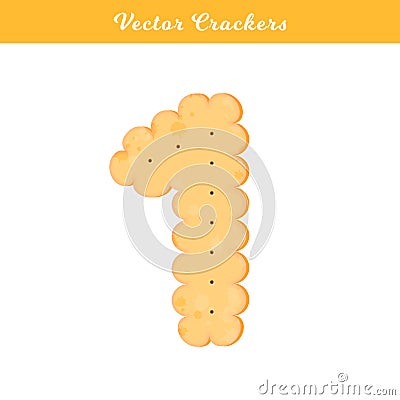 Health cracker.Isolated cookie: figure one Vector Illustration