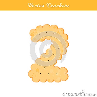 Health cracker.Isolated cookie: figure two Vector Illustration