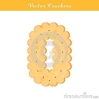 Health cracker.Isolated cookie: figure zero Vector Illustration