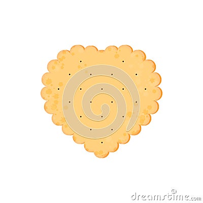 Health cracker. Isolated cookie: heart. Icon Vector Illustration