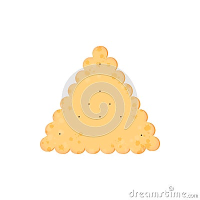 Health cracker. Isolated cookie: triangle. Icon Vector Illustration