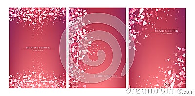 Vector illustration heart background design set Vector Illustration