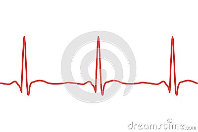 Heart line. Red heartbeat. Cardiogram health medical heartbeat pulse. Vector illustration Vector Illustration