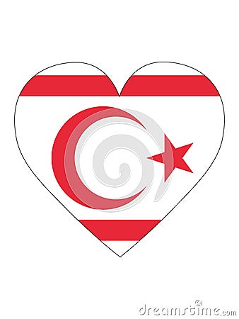 Heart Shaped Flag of Republic of Cyprus Vector Illustration