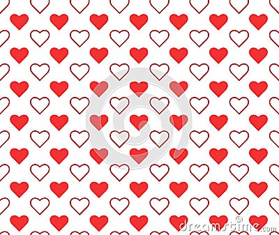 Vector Illustration with Hearts. Abstract Cute Seamless Pattern. Vector Illustration