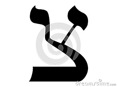 Hebrew alphabet letter Tzadei Vector Illustration