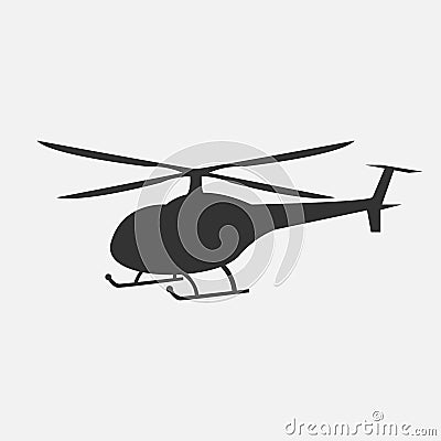 Vector illustration of helicopter in monochrome Vector Illustration