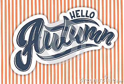 Vector illustration of Hello Autumn text Cartoon Illustration