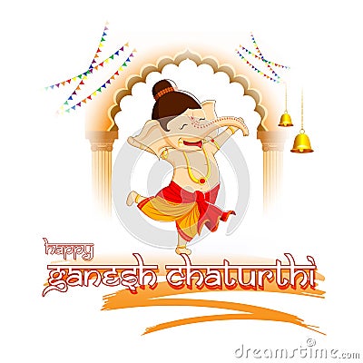 Vector illustration for Hindu Ganesh Chaturthi festival. Vector Illustration