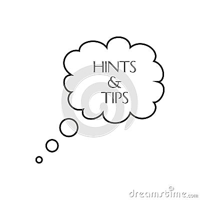 Hints and tips. Guidance, creative.Hot Tip.Hints and tips words on white space, guidance and help concept Vector Illustration