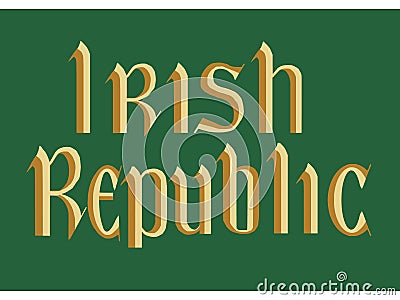 Irish Republic Flag from 1919 to 1922 Vector Illustration