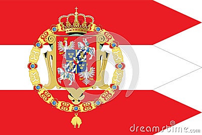 Royal Banner of the Polish-Lithuanian Commonwealth from 1587 to 1668 Vector Illustration