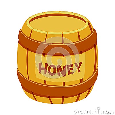 Vector illustration of honey and barrel icon. Collection of honey and healthy vector icon for stock. Vector Illustration