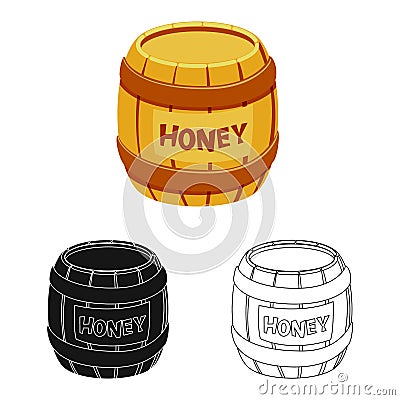 Vector illustration of honey and barrel symbol. Collection of honey and healthy vector icon for stock. Vector Illustration