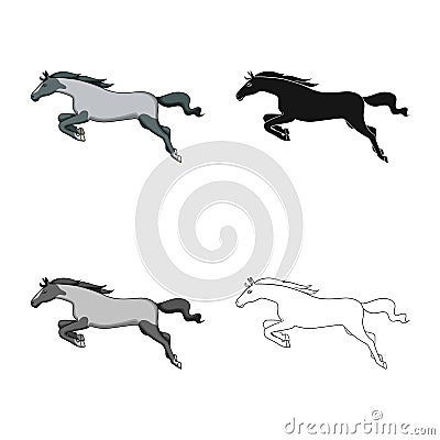 Vector illustration of horse and gallop logo. Set of horse and hoofed stock symbol for web. Vector Illustration