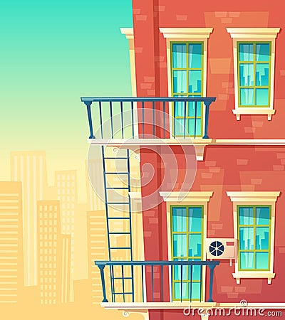 Vector illustration of house facade element Vector Illustration