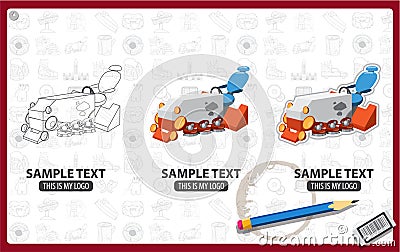 Ice resurfacing machine logo Vector Illustration