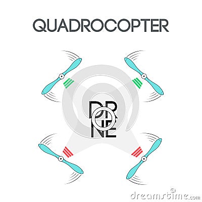 Vector illustration. Icon quadrocopters. Cartoon Illustration