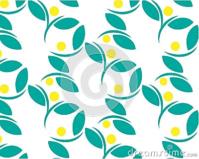 Green leaves pattern nature Background of bright foliage movement for the poster Vector Illustration