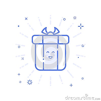 Vector illustration of icon shopping concept bounty or gift in line style. Vector Illustration