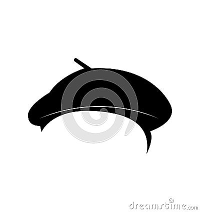 Vector illustration of a black beret hat Vector Illustration