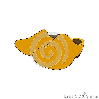 Vector illustration of yellow clog shoes Vector Illustration