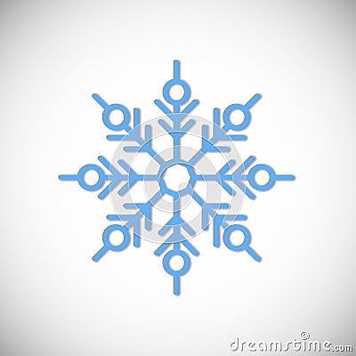 Vector illustration, icon of winter snowflake Vector Illustration