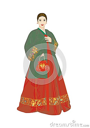 Chinese ethnic minorities: Korean ethnic and ethnic women part two Cartoon Illustration