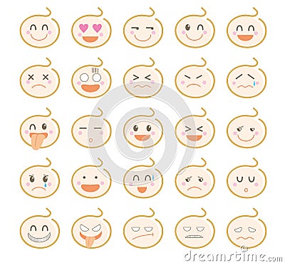 Character icon set Â· Cute baby Vector Illustration