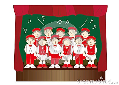 Children chorus group - Christmas music events Vector Illustration