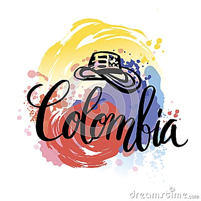 Vector illustration independence day of Colombia. Vector Illustration