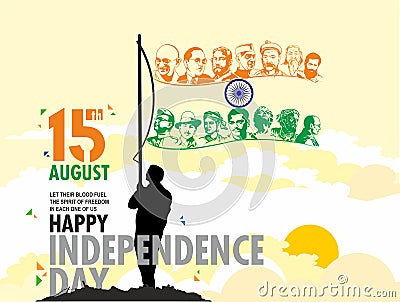 15 august independence day Cartoon Illustration