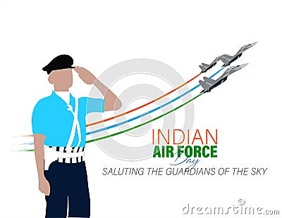 Vector Illustration of Indian Air Force Day observed on October 8 Vector Illustration