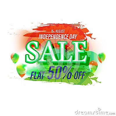 Vector illustration for Indian independence sale banner. Vector Illustration