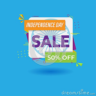 Vector illustration for Indian independence sale banner. Vector Illustration