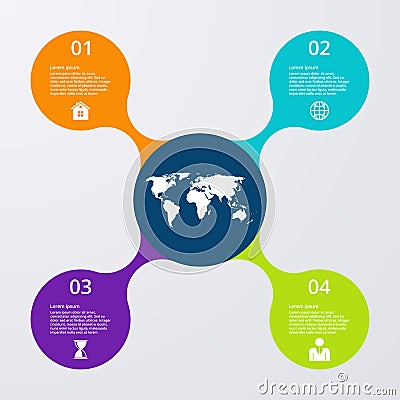 Vector illustration infographics five circles Vector Illustration