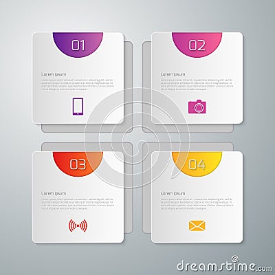 Vector illustration infographics squares with rounded corners Vector Illustration