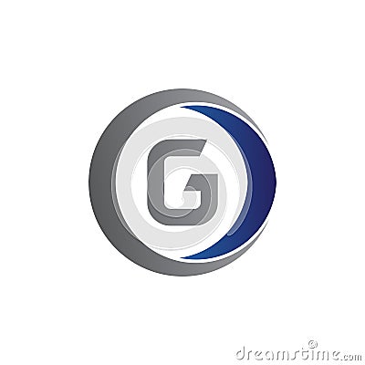 vector illustration initial letter g and circle icon logo modern design Vector Illustration