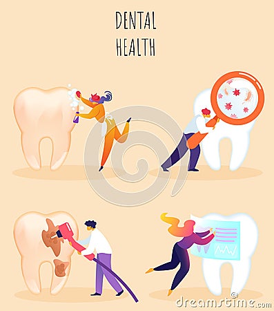 Vector Illustration Inscription Dental Health. Vector Illustration