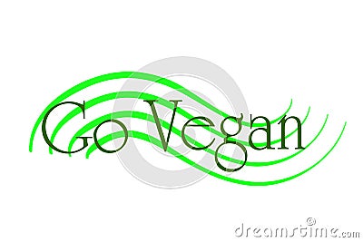 Vector illustration inscription go vegan. Cartoon Illustration