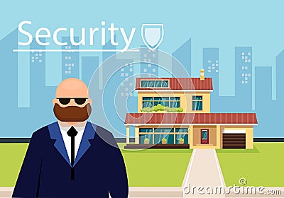 Vector Illustration Inscription Security Flat. Vector Illustration