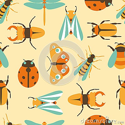 Vector illustration of insects icons collection Vector Illustration